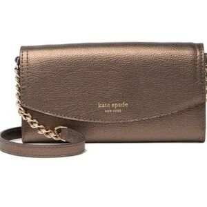 Kate Spade New York eva leather chain wallet$199 Metallic